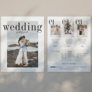 Lista de precios para fotógrafos Bodas de familia