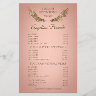 Lista de precios rosados de las extensiones Eyelas