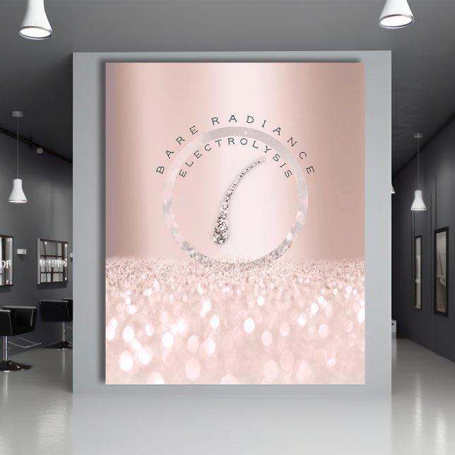 Lista de precios Salón de belleza Rosa Electrolisi (Price List Beauty Salon Rose Glitter Electrolysis1 Flyer)