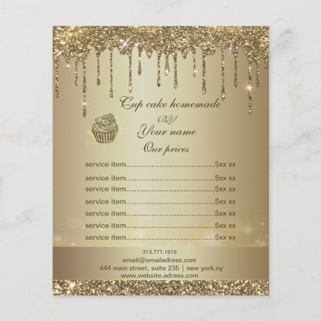 Lista de precios Servicio Sparkly Drips Flyer (Frente)