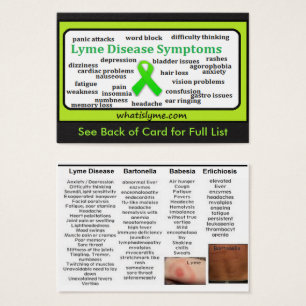 Lista de síntomas de la enfermedad de Lyme Tarjeta
