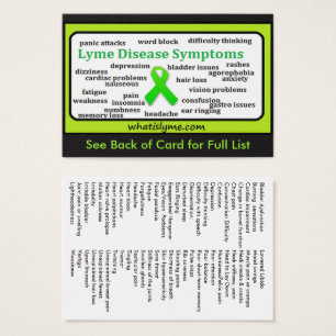 Lista de síntomas de la enfermedad de Lyme Tarjeta