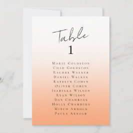 Lista de tablas de la tabla de asientos del Boda d