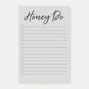 Lista de tareas de miel con Bloc de notas gris de