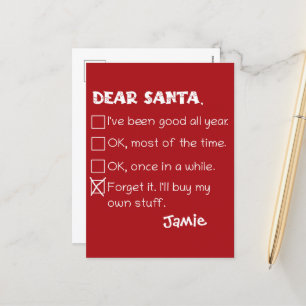 Lista divertida de Navidad Querido Santa He Sido B