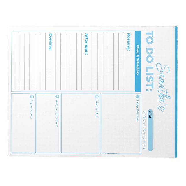 Lista personalizada de tareas pendientes - Bloc de (Frente)