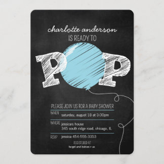 Listo para abrir la invitación Baby Shower de Blue