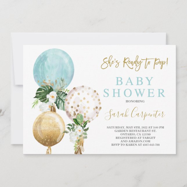 Listo para activar la invitación de Baby Shower Bo (Anverso)