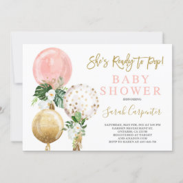 Listo para activar la invitación de chica Baby Sho