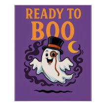 Listo para boo - Divertido Poster fantasma de Hall