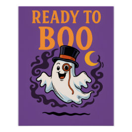 Listo para boo - Divertido Poster fantasma de Hall