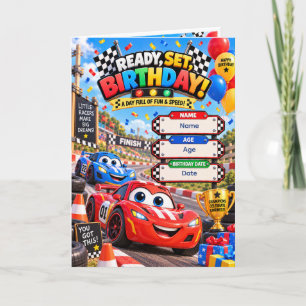 Listo para correr Cumpleaños de coche Invitación d