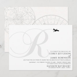 Listo para despegar la invitación a la boda inicia