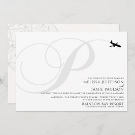 Listo para despegar la invitación a la boda inicia