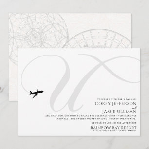 Listo para despegar la invitación a la boda inicia