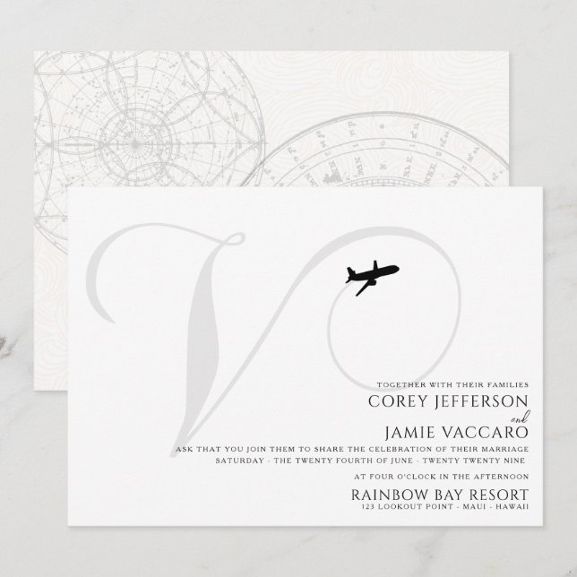 Listo para despegar V Invitación a la boda inicial (Anverso / Reverso)
