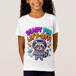 ¡Listo para el despegue! Camiseta de mapache astro