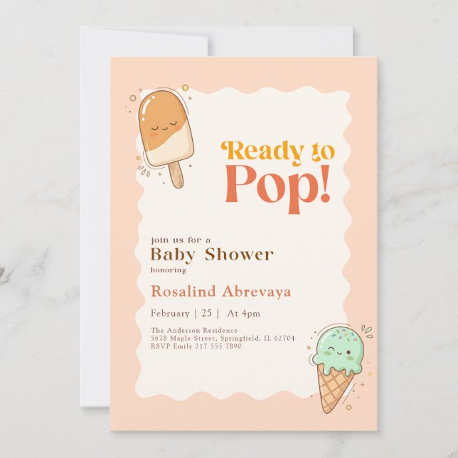 Listo para estallar Dulce invitación de helado par (Anverso)
