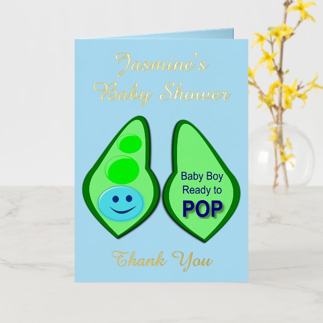 Listo para hacer pop Baby Boy Blue Pea Baby Shower (flor amarilla)