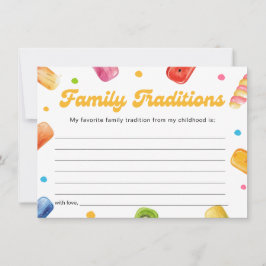 Listo para mostrar la tarjeta de tradiciones de la
