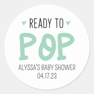 Listo Para Que El Pegatina De Baby Shower Verde