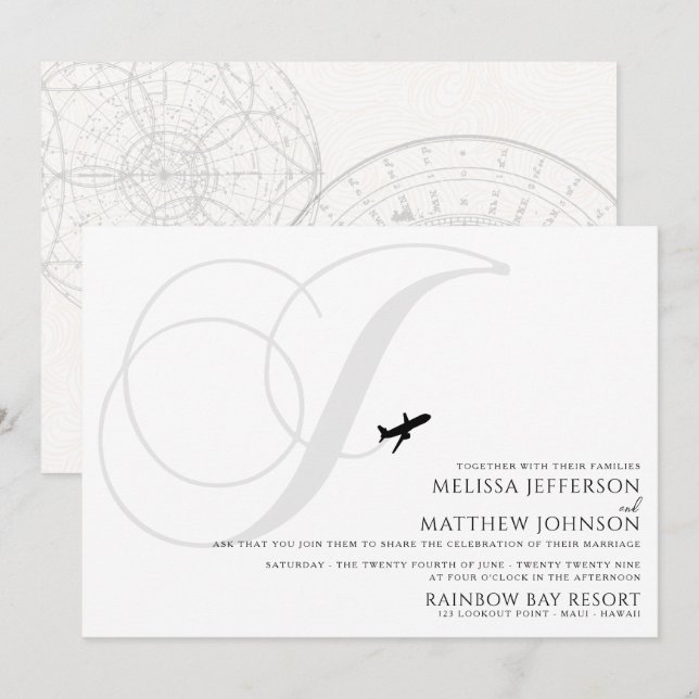 Listo para sacar J Invitación a la boda inicial (Anverso / Reverso)