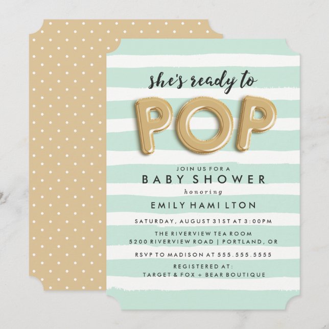 Listo para Salir | Invitación a Baby Shower (Anverso / Reverso)