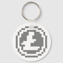 Litecoin LTC logotipo de 8 bits | Llavero básico