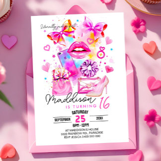 Literalmente sólo una INVITACIÓN Chica Neon Coquet