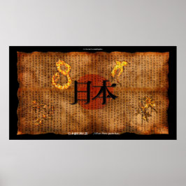 LITERATURA JAPONESA Poster de arte de estilo antig