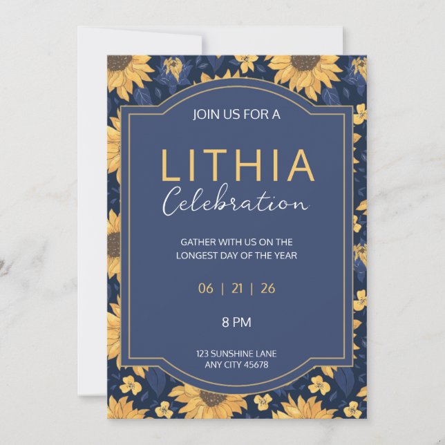 Lithia | Invitación de la rueda del año del solsti (Anverso)