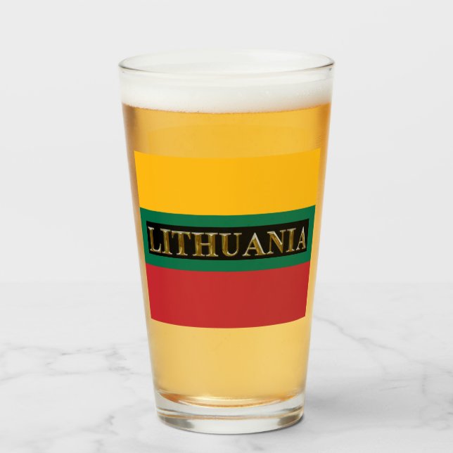LITHUANIA BEER GLASS (Anverso (lleno))