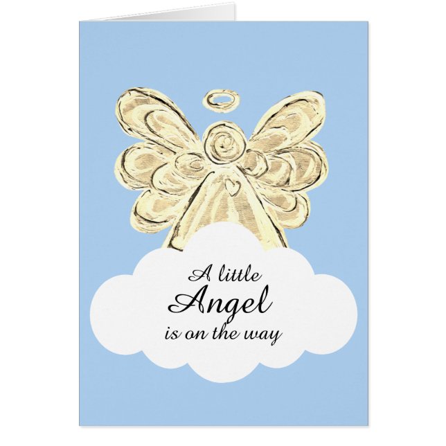 Little Angel on the Way Baby Shower Card (Frente)