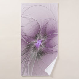 Little Beauty Modern Mauve Gray Fractal Art Flower
