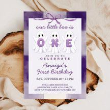 Little Boo cumple un año Invitación de cumpleaños