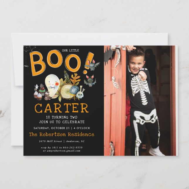 Little Boo | Fiesta de cumpleaños de Halloween de  (Anverso)