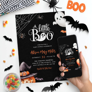 Little Boo Ghost Spooky Baby Shower Invitación