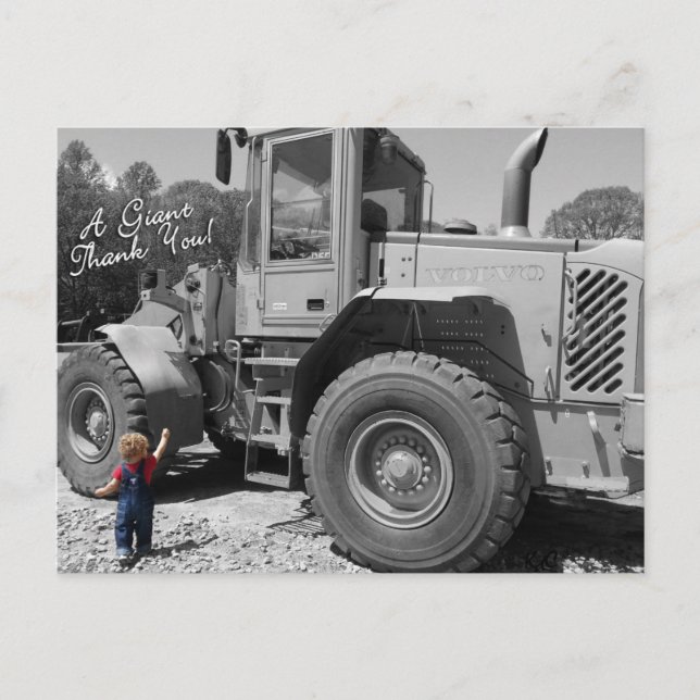 Little Boy y un tractor le agradecen postal (Anverso)