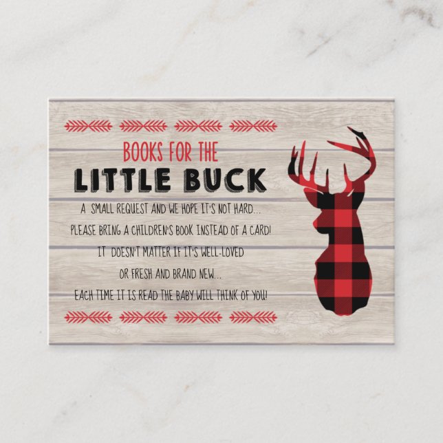 Little Buck Baby Shower | Tarjeta de inserción de  (Anverso)