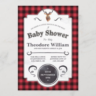 Little Buck - Invitación a Baby Shower de Woodland