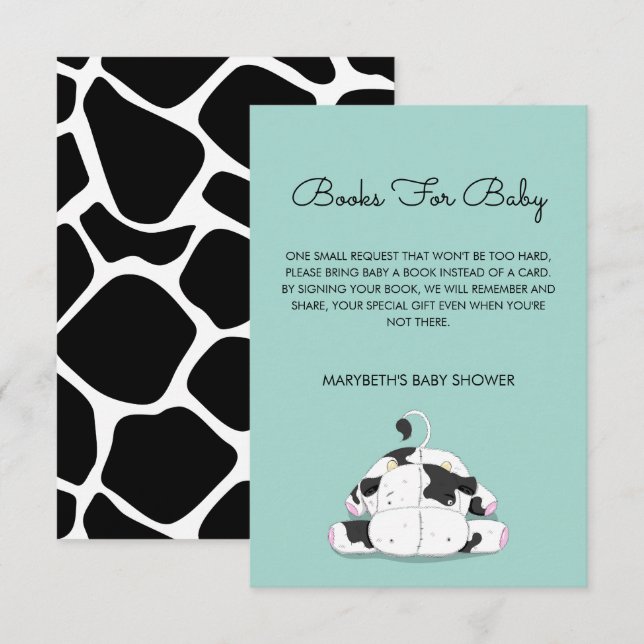 Little Cow Baby Shower Trae Una Tarjeta De Solicit (Anverso / Reverso)