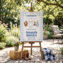 Little Cowboy Baby Shower Welcome Sign 