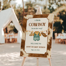 Little Cowboy Cow Western Clothesline Baby Shower