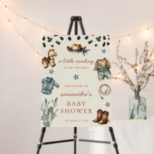 Little Cowboy está en camino bebé bienvenida