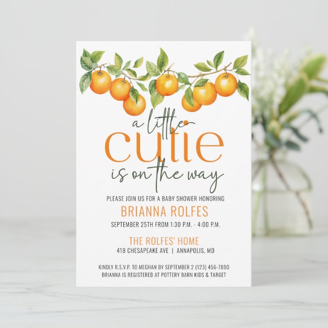 Little Cutie Está En El Camino De La Invitación De (Anverso de pie)