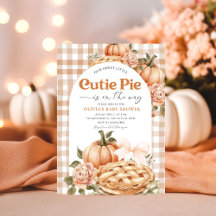 Little Cutie Pie Baby Shower Invitación Rustic