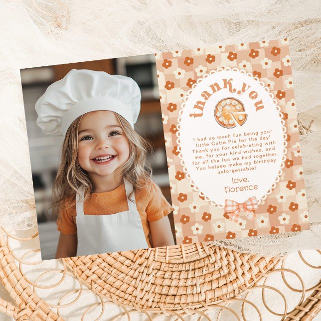 Little Cutie Pie Birthday Foto Gracias tarjeta (Subido por el creador)