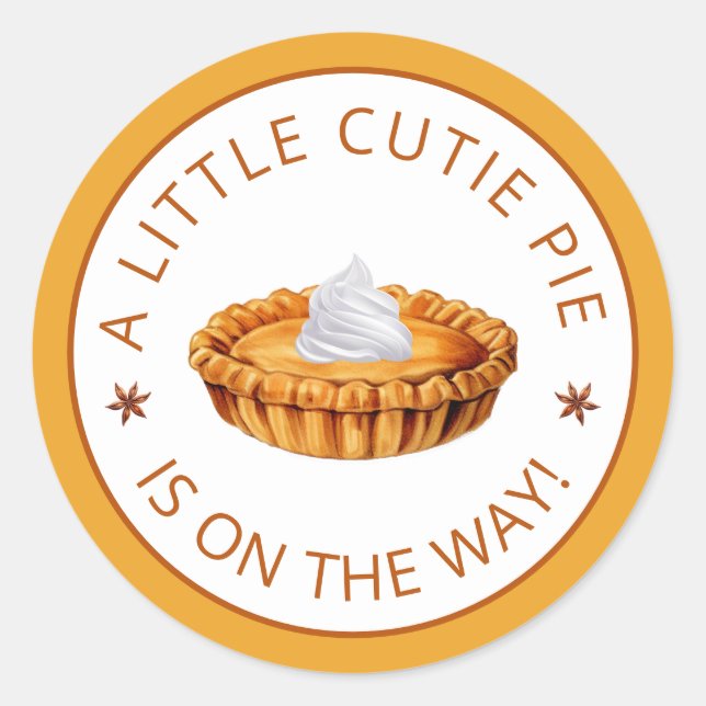 Little Cutie Pie Fall Baby Shower Pegatina (Anverso)