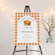 Little Cutie Pie Fall Pumpkin Gingham Baby Shower