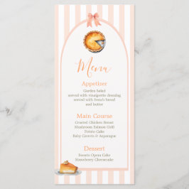 Little Cutie Pie Naranja Gingham Birthday Menu